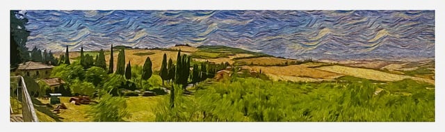 Free tuscany toscana landscape illustration