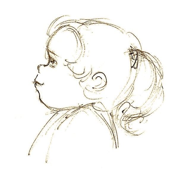 Free profile little girl girl illustration