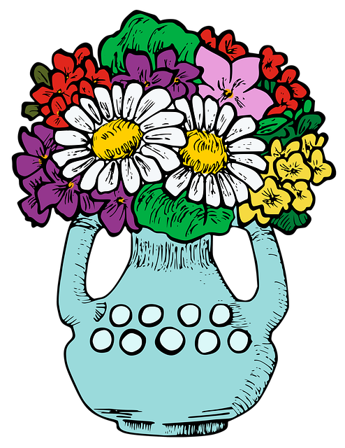 Free vase flowers bouquet illustration