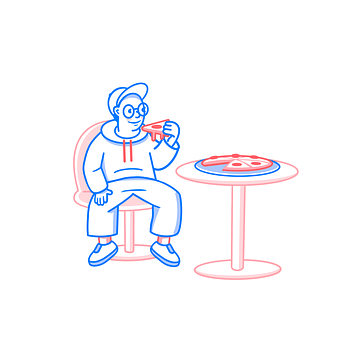 Free Pizza Man illustration and picture