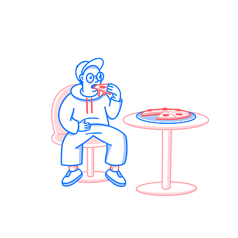 Free Pizza Man illustration and picture