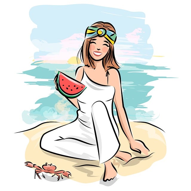 Summer, Strand, Meer, Mädchen, Ocean