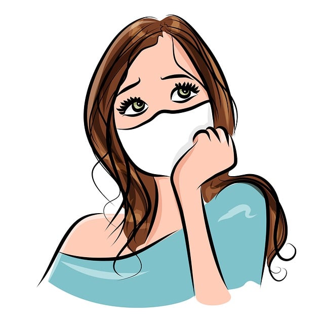 Free girl portrait face mask illustration