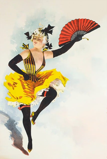 Free showgirl woman fan illustration