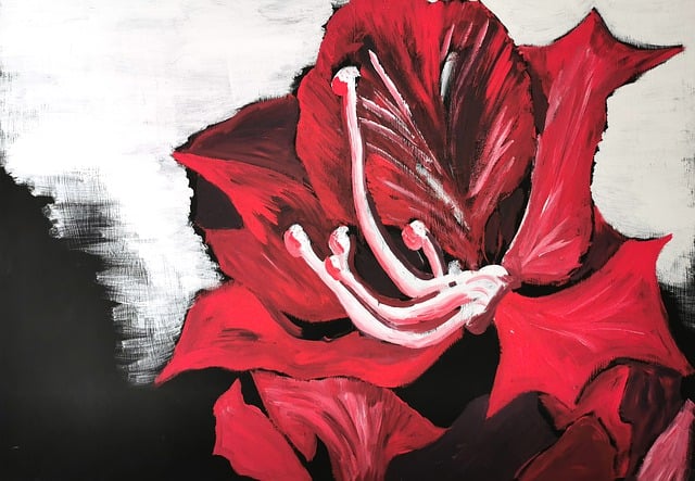 Gemälde, Blume, Rot, Malerei, Kunst