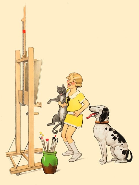 Free painting easel homeschooling illustration