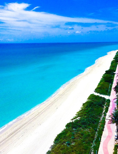 Strand, Hav, Ocean, Miami, Nord, Sand