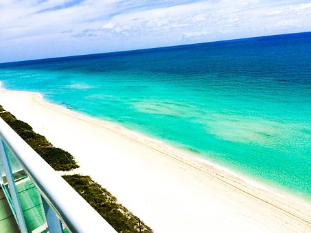 Strand, Hav, Ocean, Miami, Nord, Sand