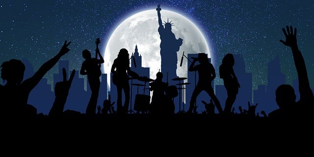 Free silhouette vector concert illustration