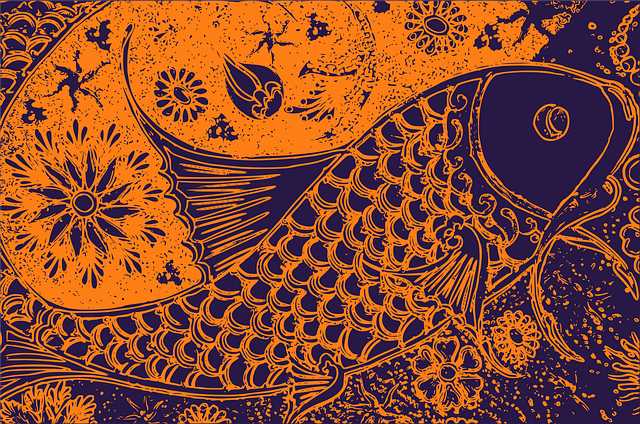 Free fish texture art vector