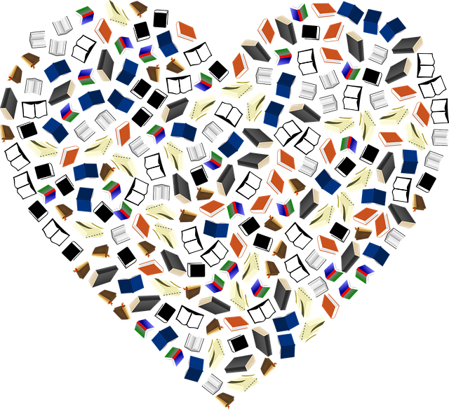 Free books heart love vector