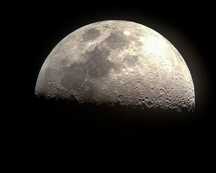 Luna, Cer, Lumina Lunii, Noapte