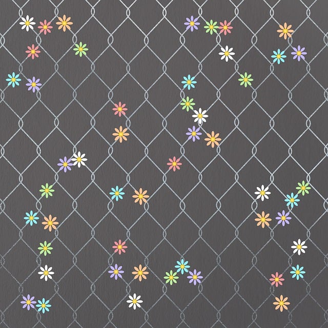 Free flowers wire mesh pattern illustration