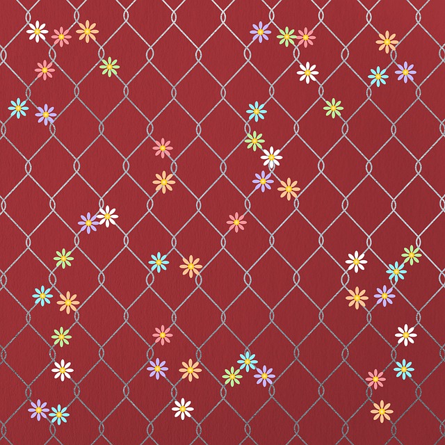 Free flowers wire mesh pattern illustration