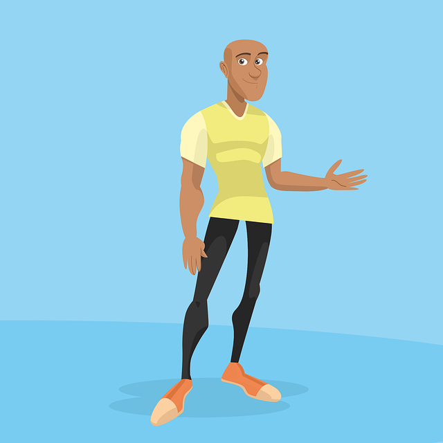 Free man pointing black vector