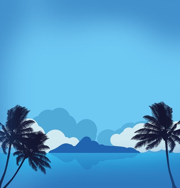 Free island sea summer illustration