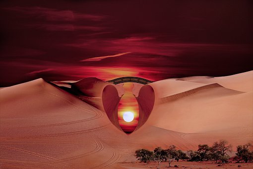 Free Desert Sunset illustration and picture