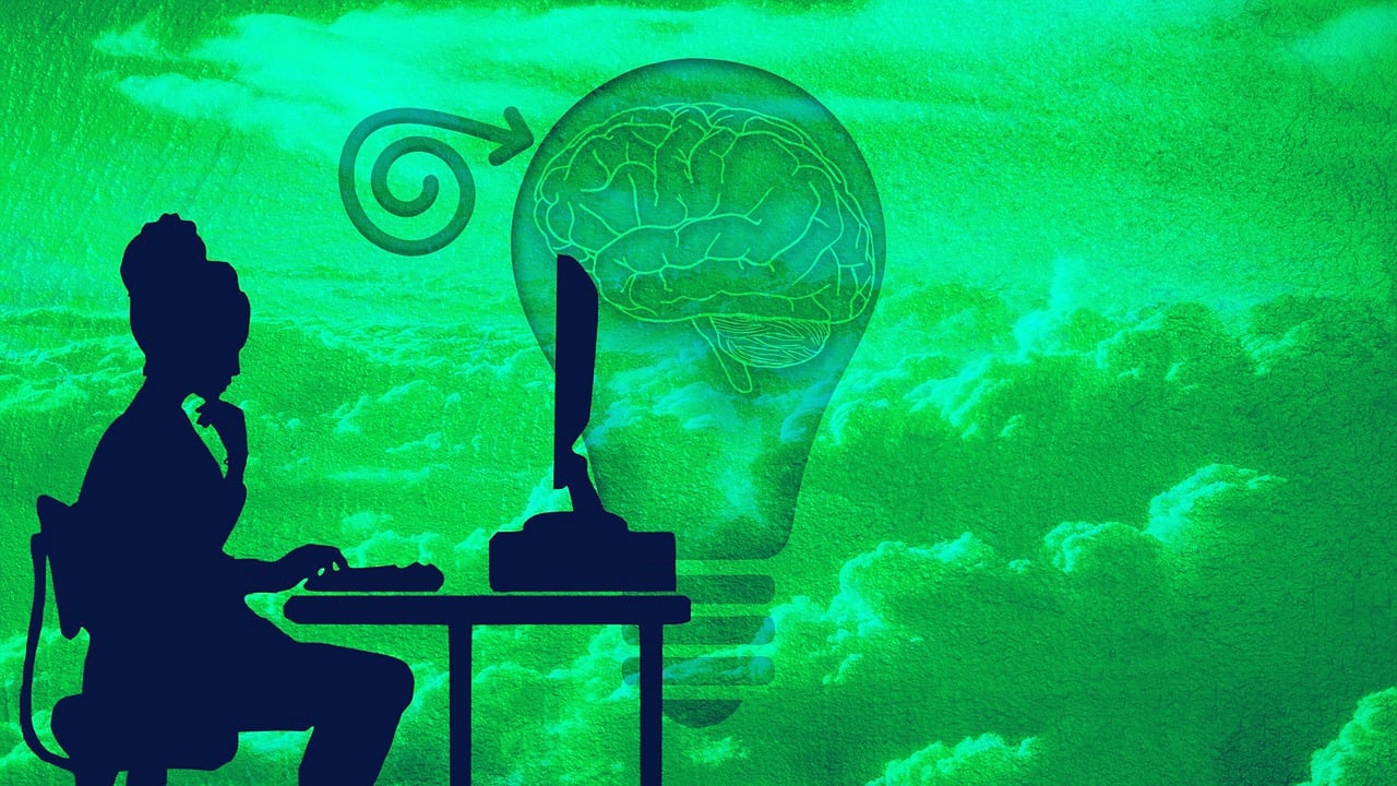 Free brain mind light bulb illustration