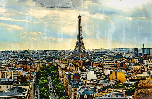 Aerial View Skyline Paris, Aerial