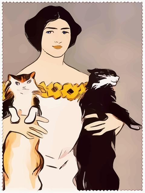 Kattenvrouw, Katten, Portret, Dame