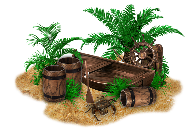 Free crab paddle barrel illustration