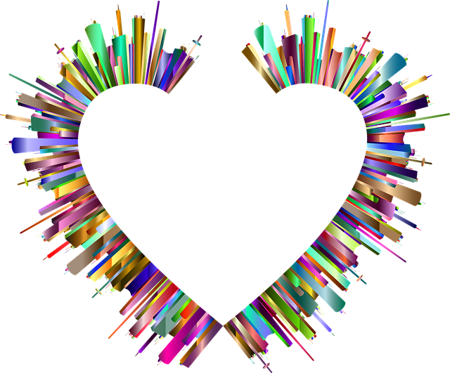 Free cityscape heart silhouette vector