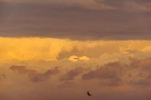 Pôr Do Sol, Verão Nuvem, Avião, Wuxi