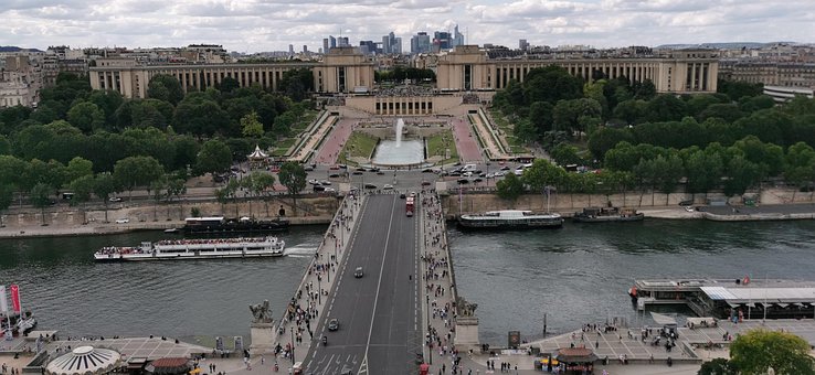Seine, Paris, Torre, Eiffel, Skyline