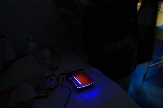Électrophorèse, Lumière Bleue, Dna