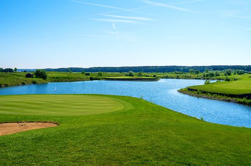 Golf, Eng, Landskab, Natur, Sø, Golfbane