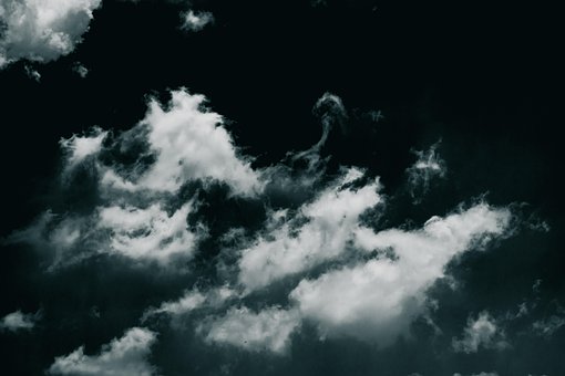 Idílico, Ciano, Nuvens, Panorama