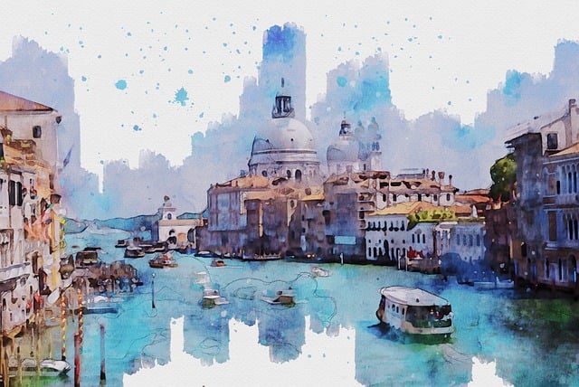Free venice lagoon city illustration