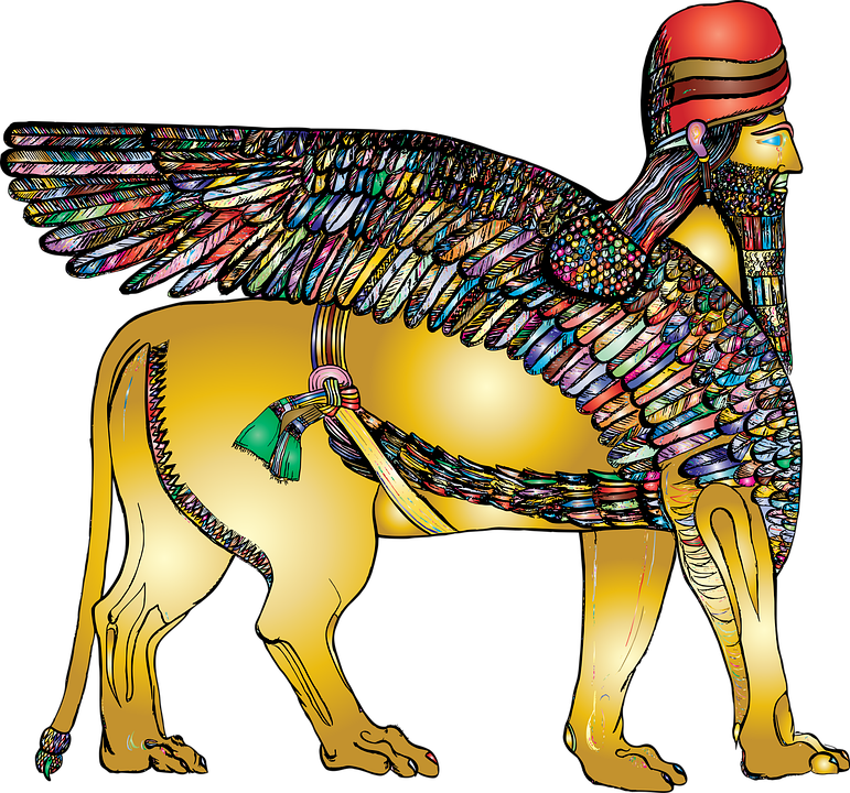 León Con Alas, Mesopotamia, Línea Arte, León, Mitología