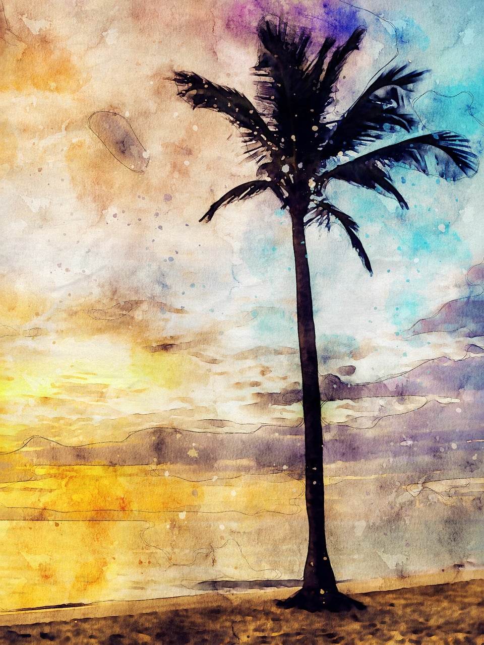 Download Palm Tree Sea Shore Royalty-Free Stock Illustration Image ...
