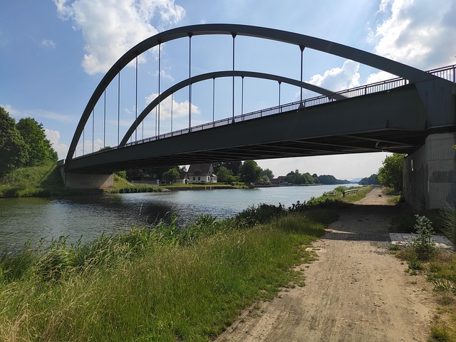 Free Mittelland Canal Bridge Blue Sky photo and picture