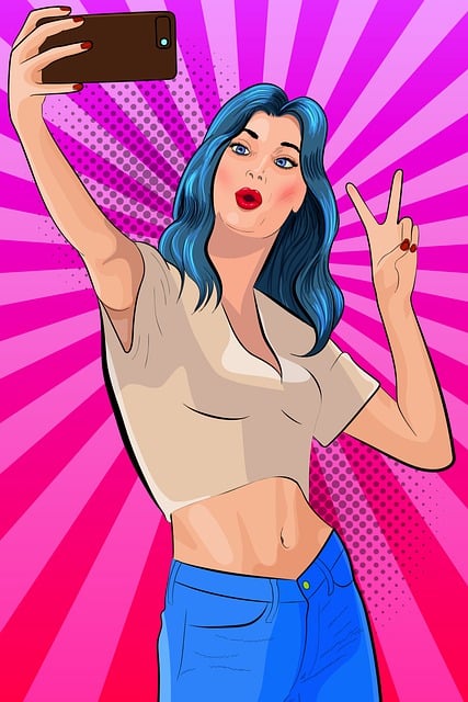 Free selfie young woman woman illustration