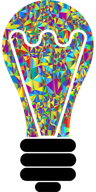 Free light bulb light low poly illustration