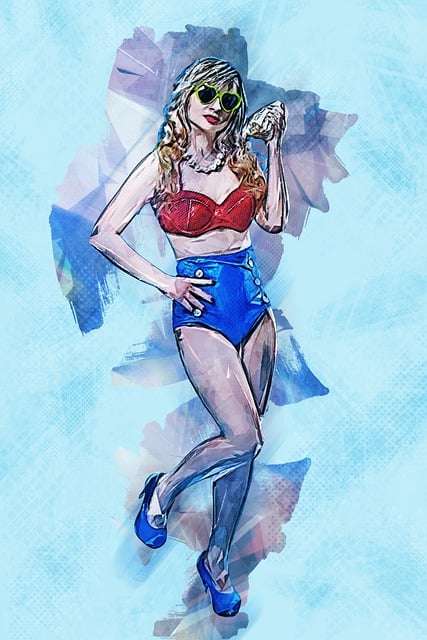 Free bikini retro vintage illustration