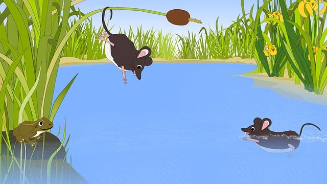 Free mouse reeds nature illustration