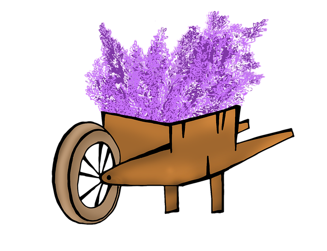 Free lavender carriage bike illustration