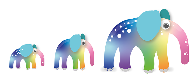 Free elephant colorful pachyderm illustration