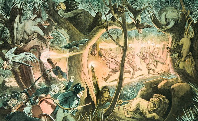 Free jungle fire protest illustration