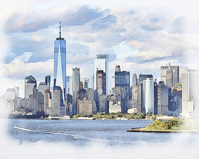 Free new york skyline skyscraper illustration