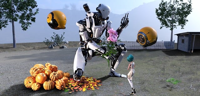 Het Meisje En De Robot, Robot, Bloem