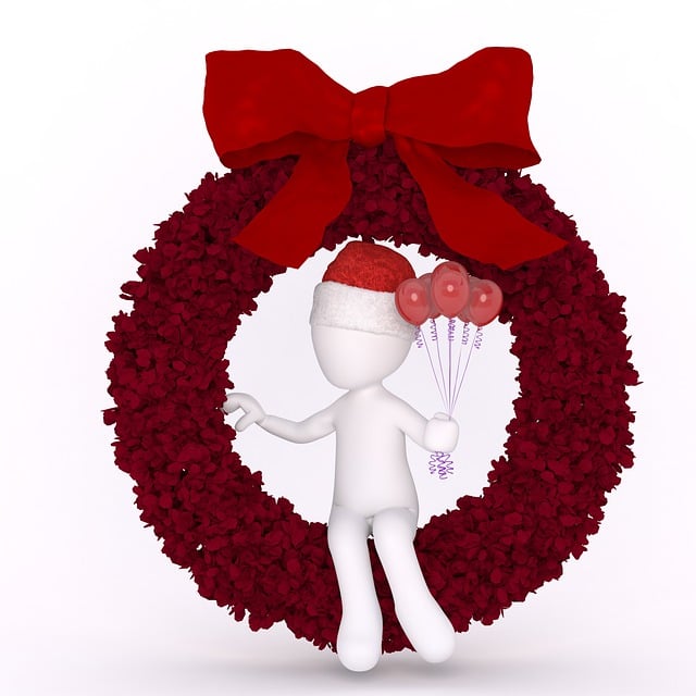 Free christmas red christmas wreath illustration