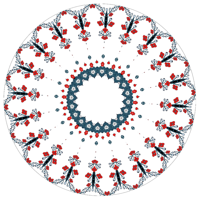 Free mandala round circle red illustration