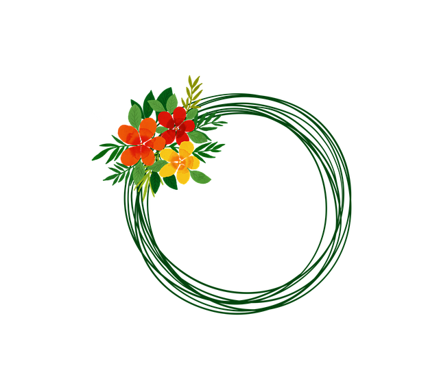 Download free HD stock image of Flowers Wreath Free flowers wreath frame illustration