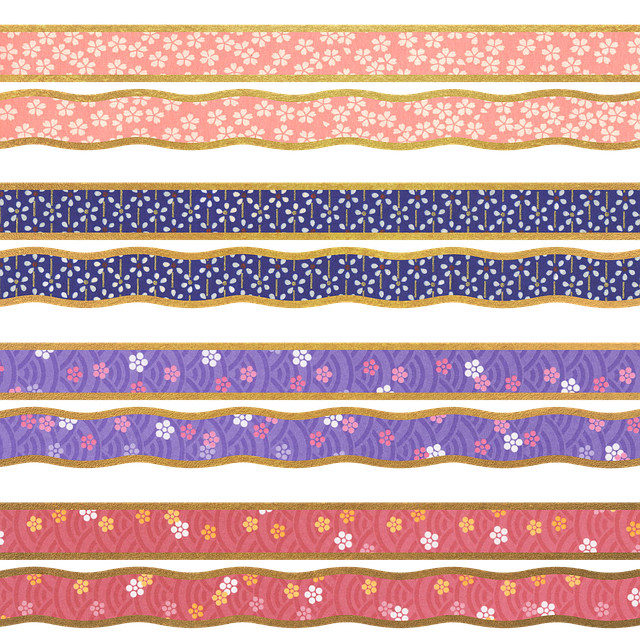 Free ribbons washi flowers illustration