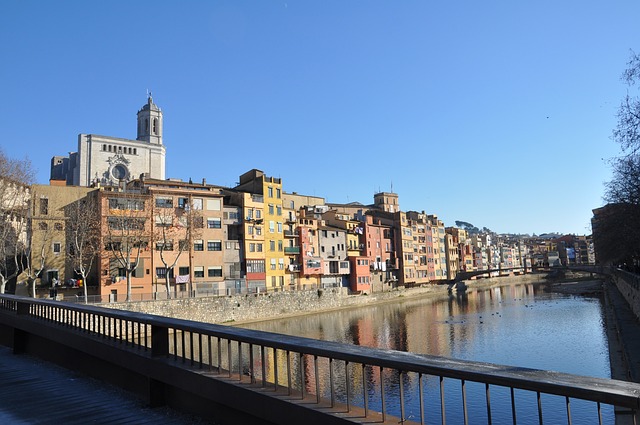 Girona, Catalonia, Fluss, Ter, Brücke