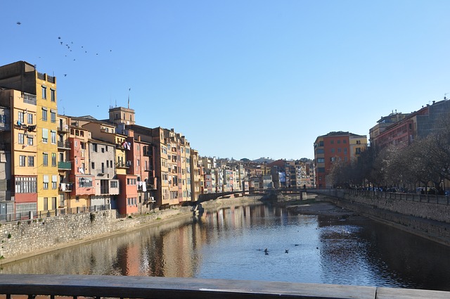 Girona, Catalonia, Fluss, Ter, Brücke